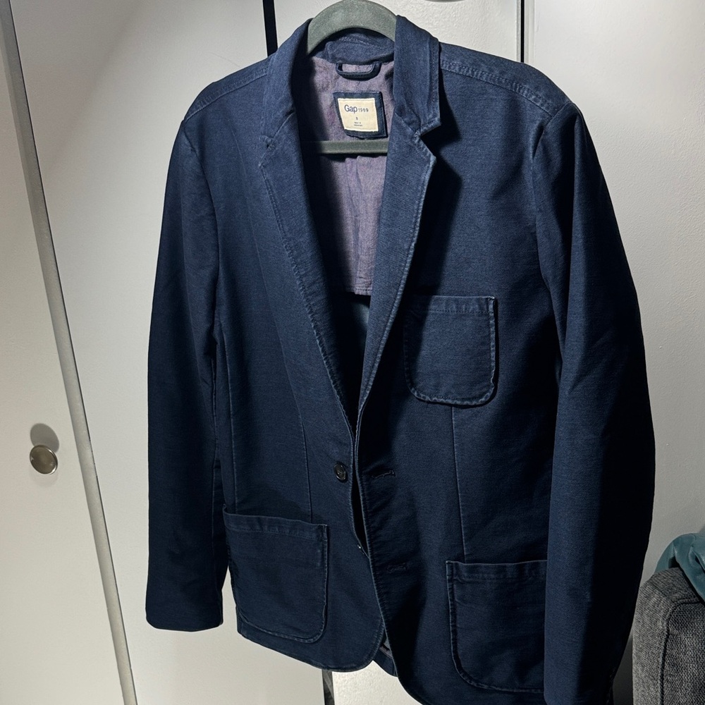 GAP Dark Blue Casual Blazer (Denim design)